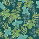 Fashionable Green Plants Wallpaper Vogue