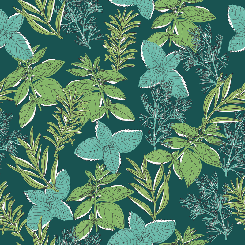Fashionable Green Plants Wallpaper Vogue