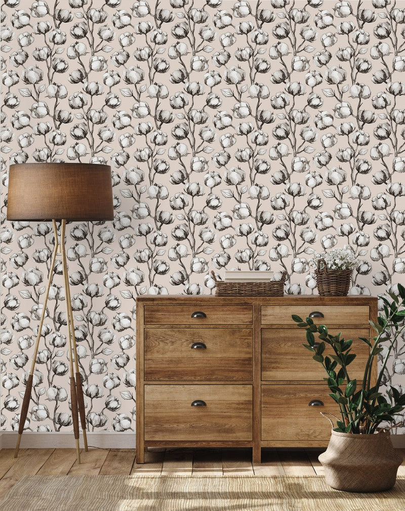 Cotton on Pink Background Wallpaper
