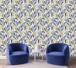 Voguish Blue and Purple Leaves Wallpaper Smart