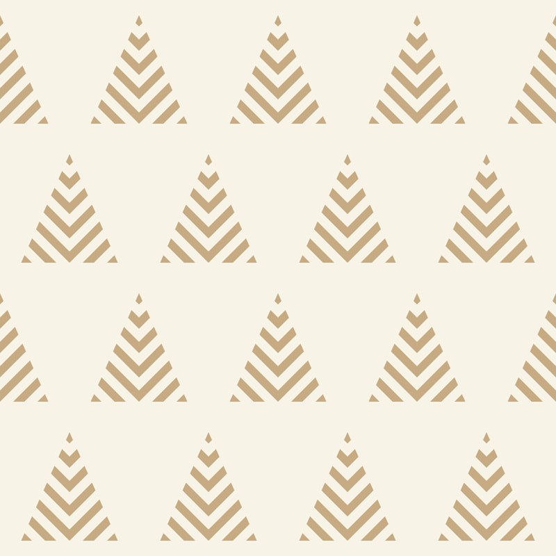 White Wallpaper with Beige Pyramid