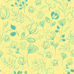 Contemporary Yellow Floral Wallpaper Vogue