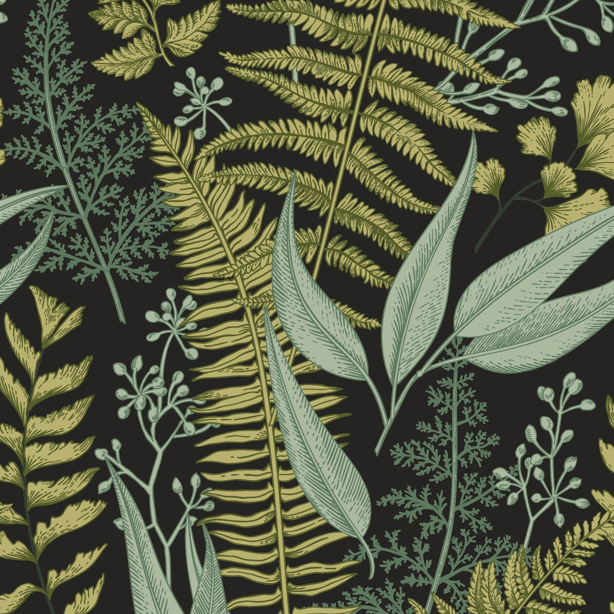 Natural Botanical Ferns Wallpaper – Koko Art Shop