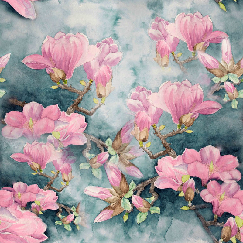 Pink Flowers on Grey Background  Wallpaper