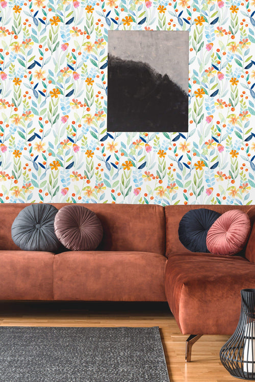 Floral Botanical Pattern Wallpaper