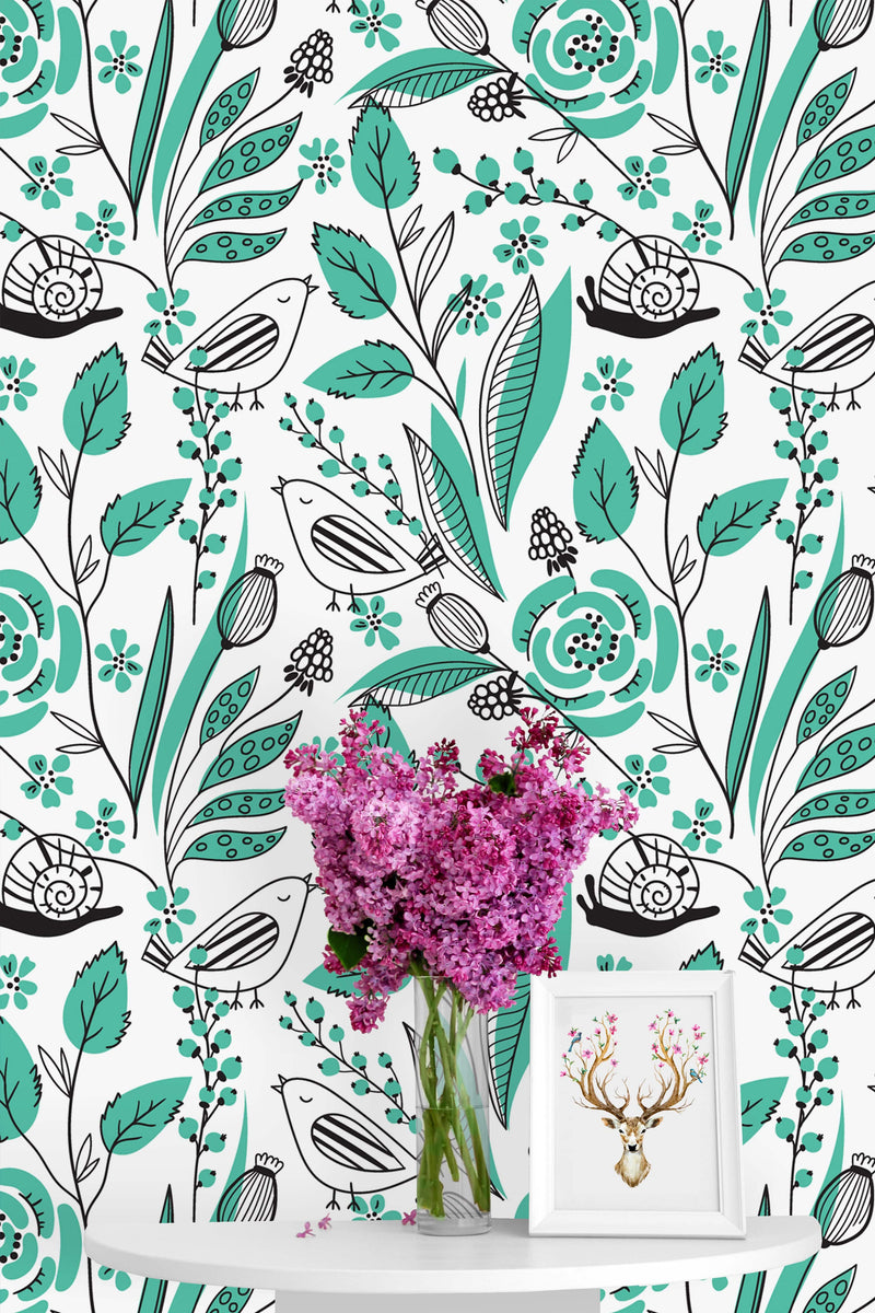 Floral Print Wallpaper