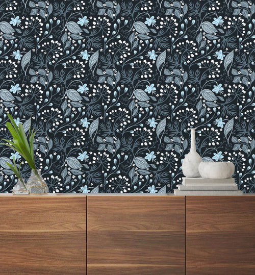 Stylish Flowers and Berries Wallpaper Smart