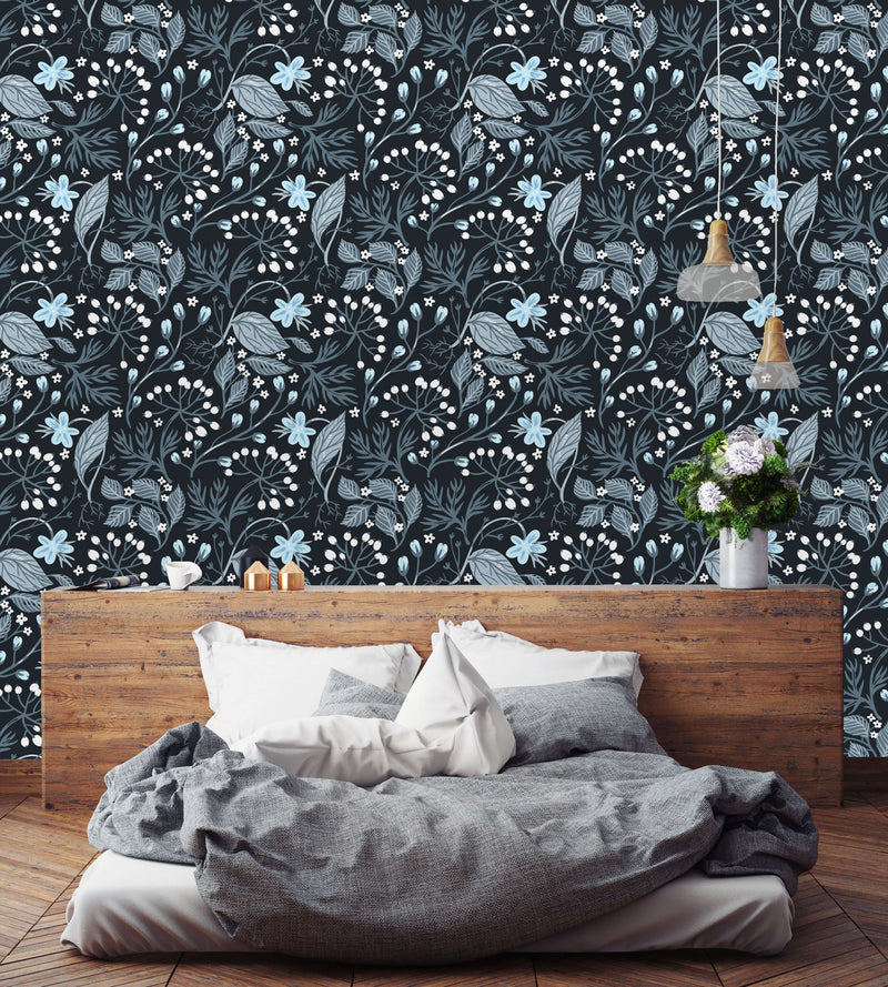Stylish Flowers and Berries Wallpaper Smart