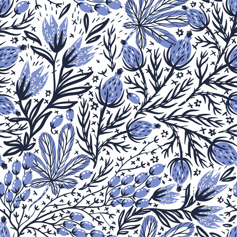 Folk Flowers Wallpaper