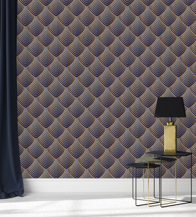 Contemporary Gold Pattern Wallpaper Sophisticated