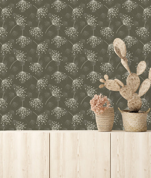Stylish Brown Botanical Wallpaper Tasteful