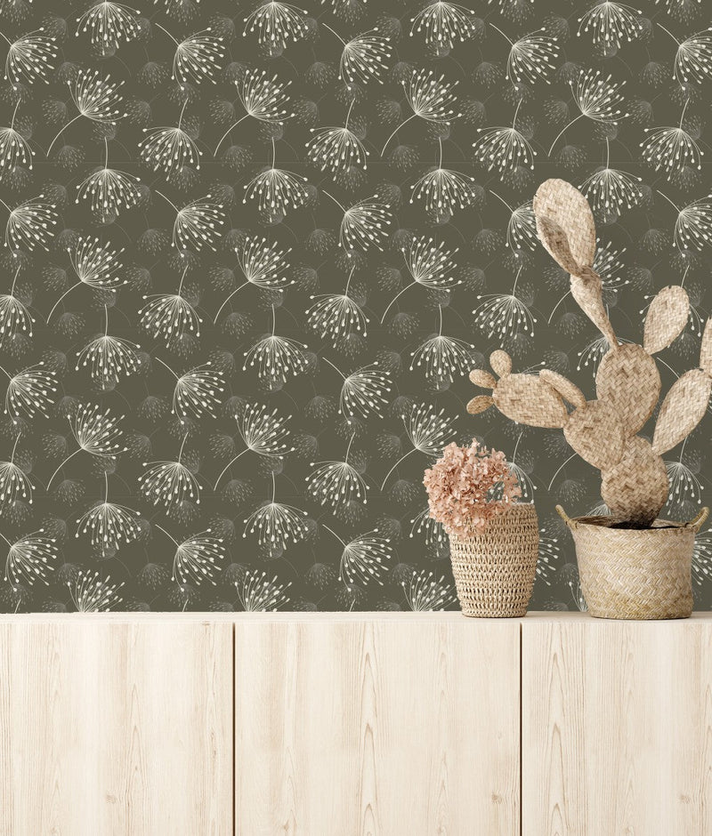 Stylish Brown Botanical Wallpaper Tasteful