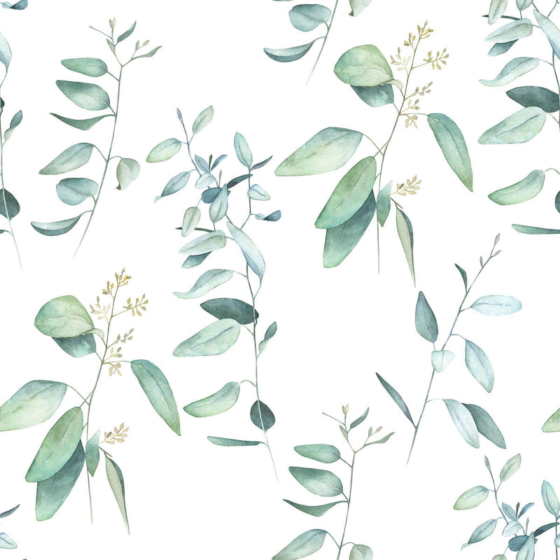 Contemporary Green Leaves Wallpaper Tasteful Select