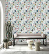 Botanical Leaves and Flowers Wallpaper