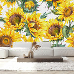 Contemporary Modern Sunflowers Wallpaper