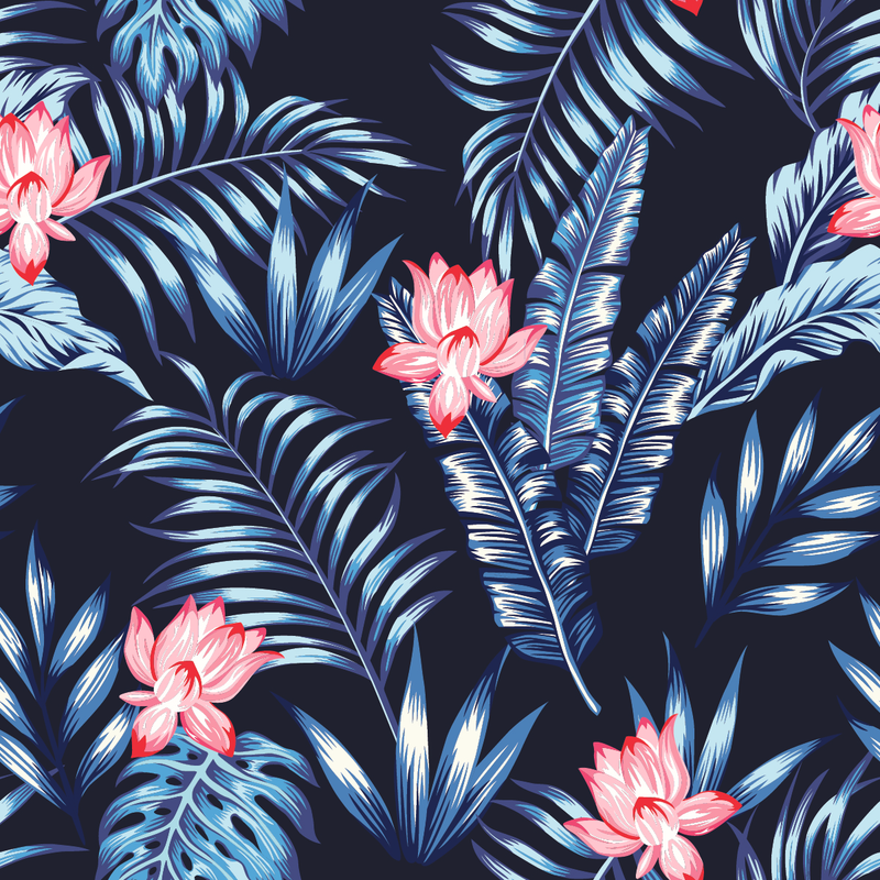 Blue Palm Leaves Wallpaper