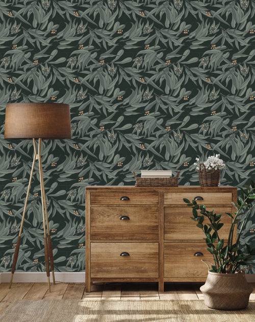 Dark Wallpaper with Buds on Trees