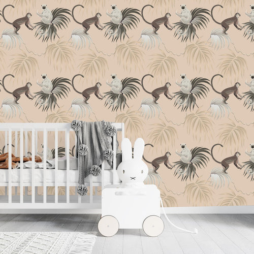 Beige Monkeys Wallpaper