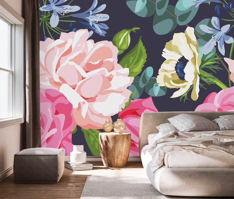 Large Floral Pattern Wallpaper
