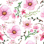 Garden Pink Flowers Watercolor Wallpaper