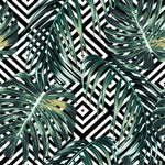 Geometric Palm Pattern Wallpaper