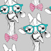 Giraffes in Glasses Wallpaper