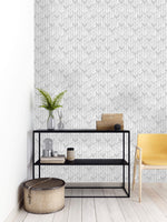 Gray Herringbone Wallpaper