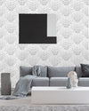 Gray Scalloped Dots Wallpaper