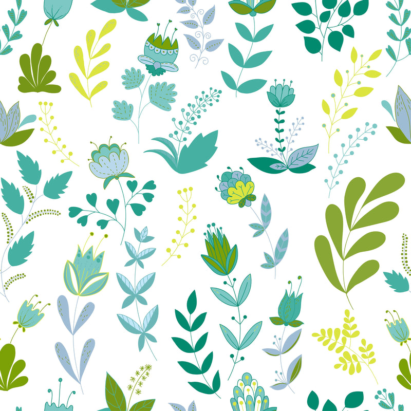 Green Cute Flowers Wallpaper