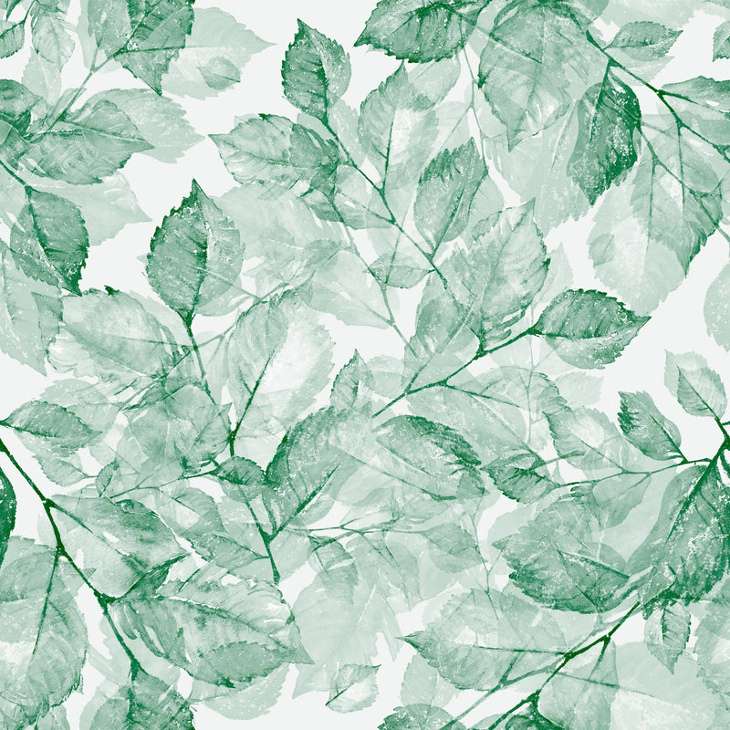 Contemporary Green Watercolor Leaves Wallpaper Tasteful