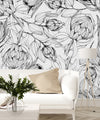 Black and White Protea Wallpaper