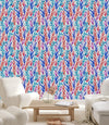 Contemporary Multicolored Leaves Wallpaper Vogue