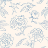 Stylish Blue Peonies Wallpaper