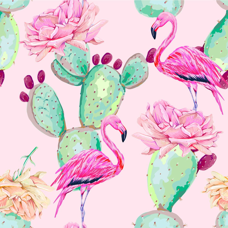 Brightly Pink Flamingos Wallpaper