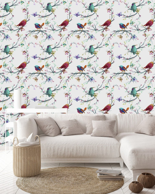 Birds and Butterflies Wallpaper