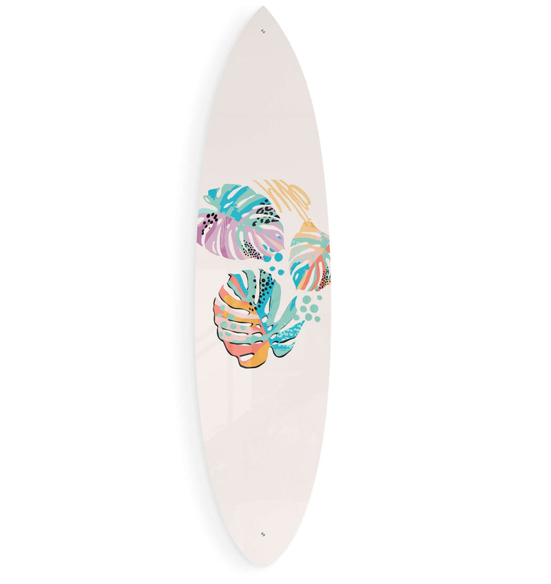 Monstera Leaves Acrylic Surfboard Wall Art