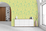 Contemporary Yellow Floral Wallpaper Vogue
