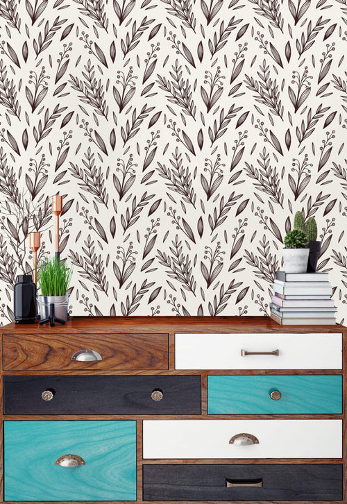 Hand Drawn Branches Wallpaper