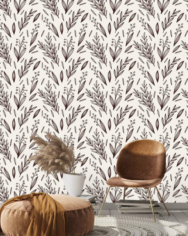 Hand Drawn Branches Wallpaper