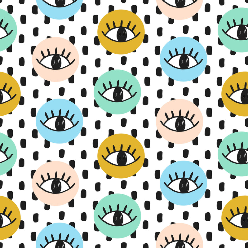 Hand Drawn Eye Doodles in Circles Wallpaper