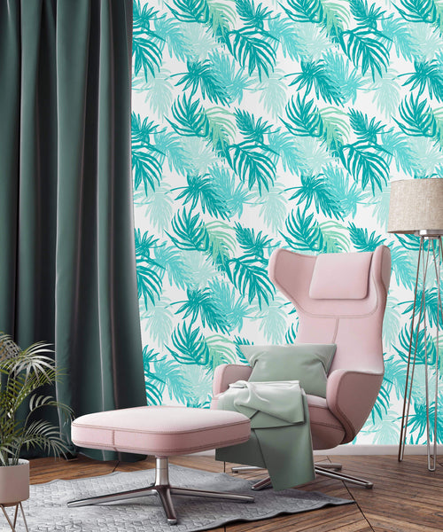 Hand Drawn Tropical leaves Wallpaper