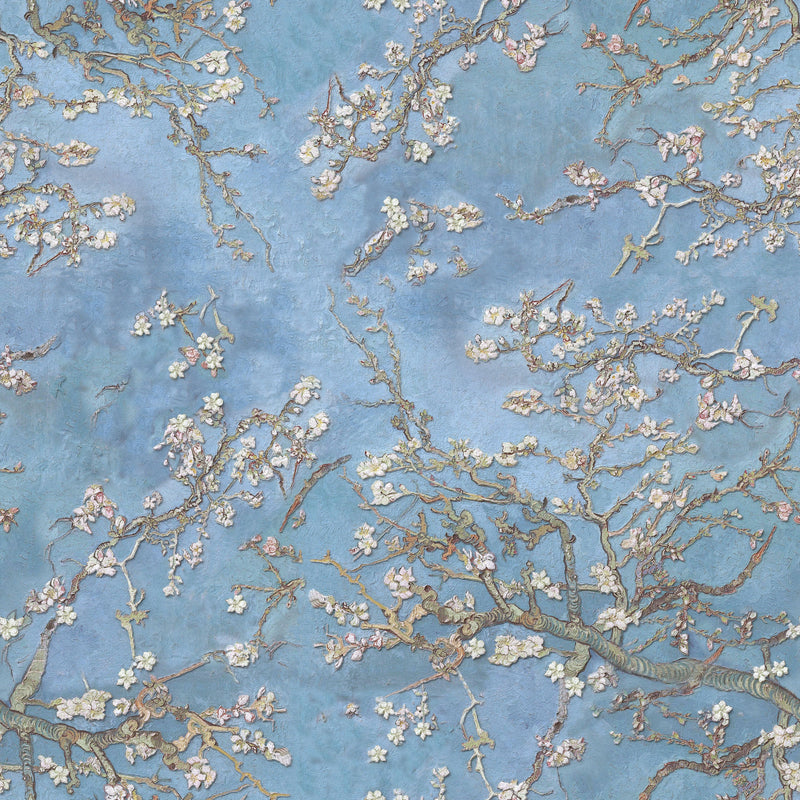 Hand Painted Blooming Trees Wallpaper