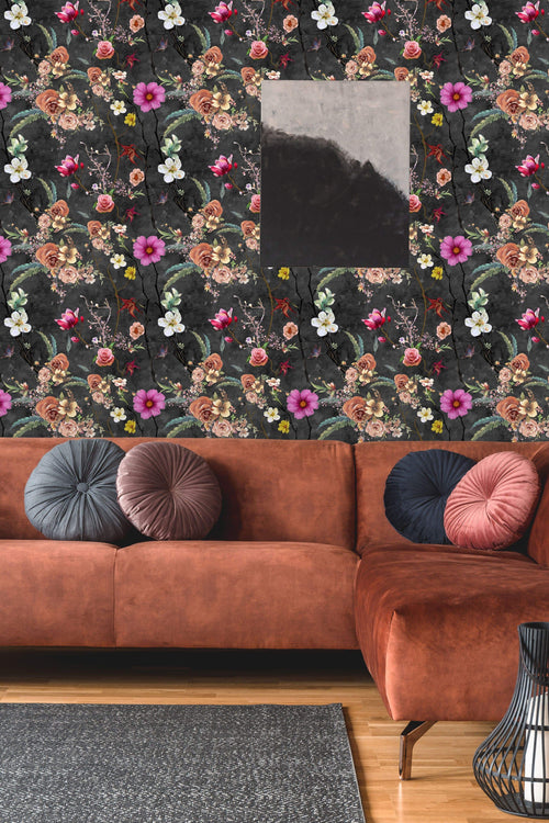 Hand Painted Flowers Wallpaper