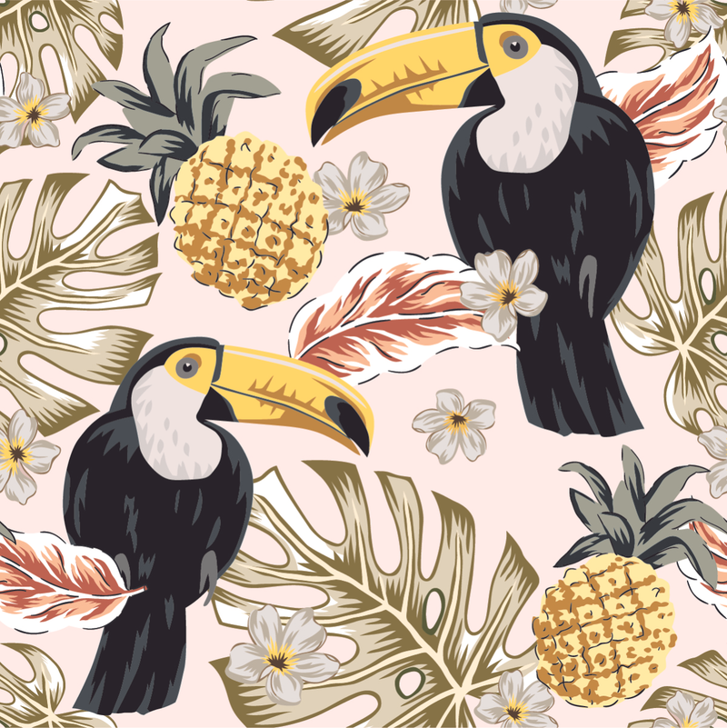Toucans and Pineapples Wallpaper