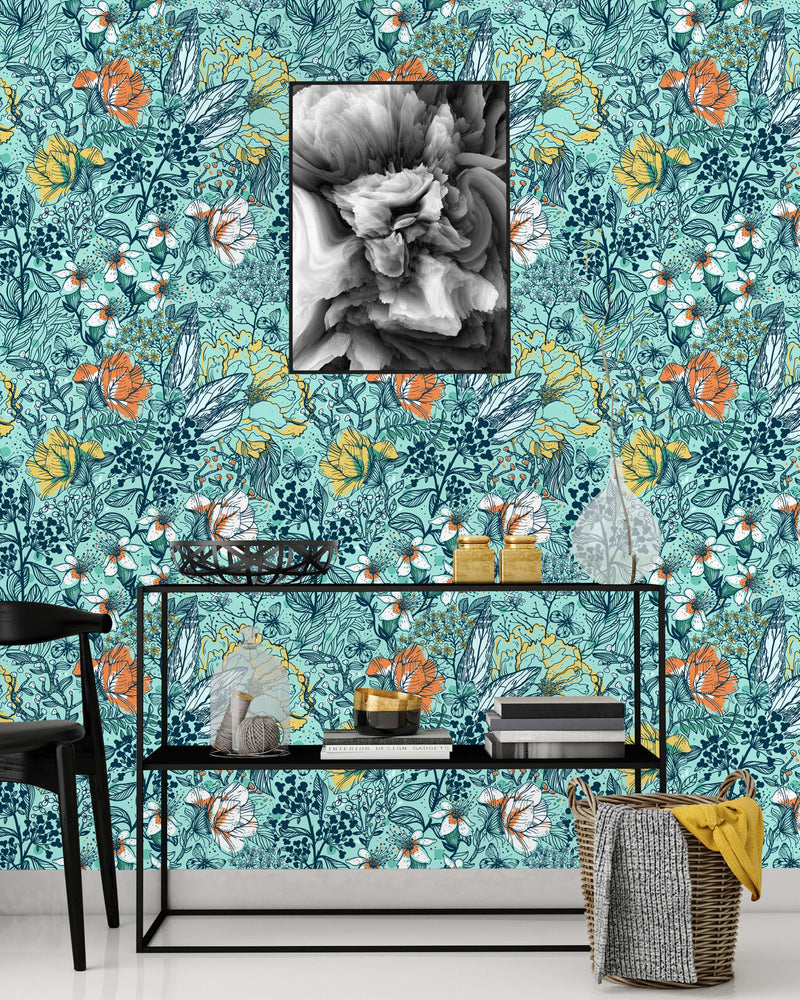 Herbs and Flowers Wallpaper