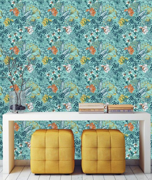 Herbs and Flowers Wallpaper