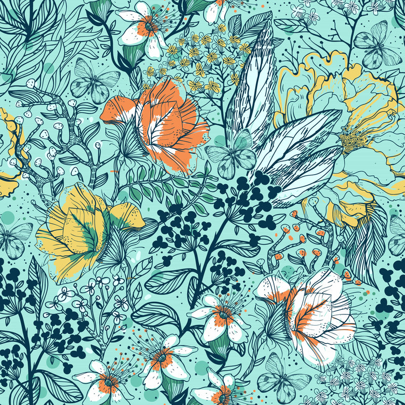 Herbs and Flowers Wallpaper