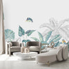 Contemporary Green Palm Leaves Wallpaper