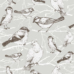 Birds on Grey Wallpaper
