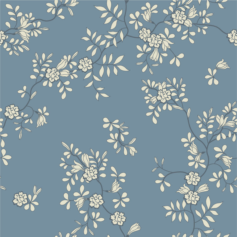 Contemporary Grey Floral Wallpaper Tasteful